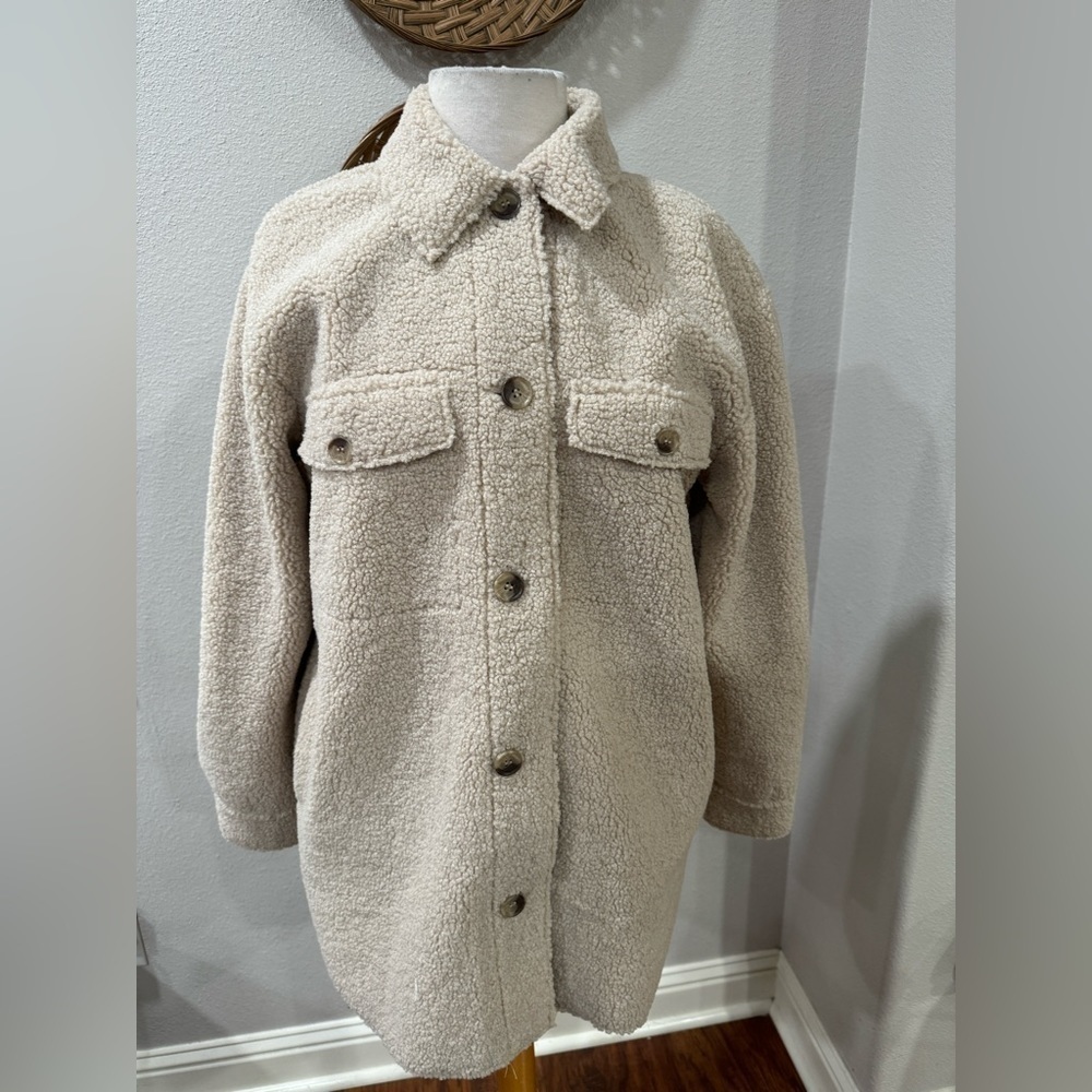 Joie Sherpa Coat Jacket | Cream‎ Teddy Shacket Women’s
